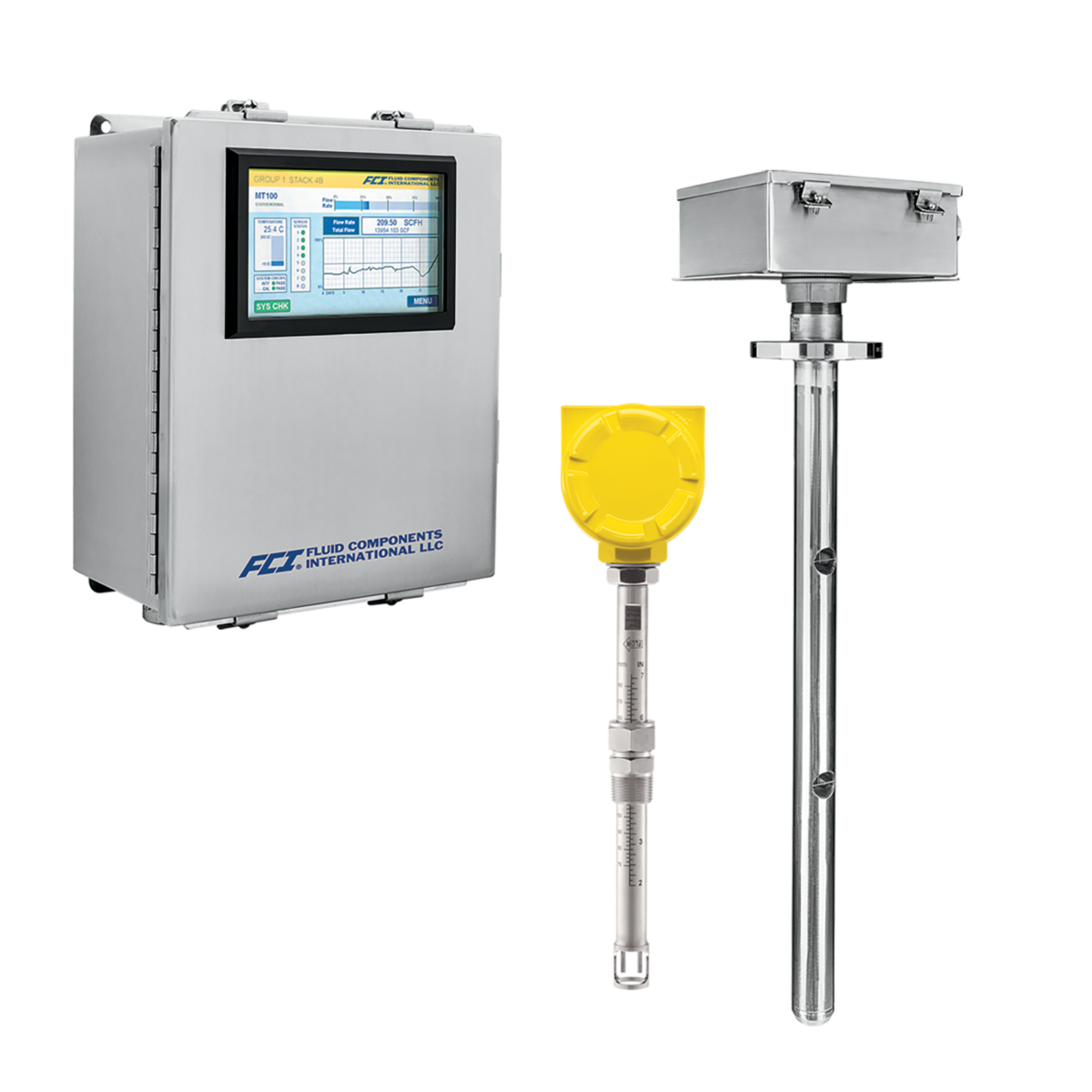Débitmètre massique thermique multipoint MT100 Fluid Components International